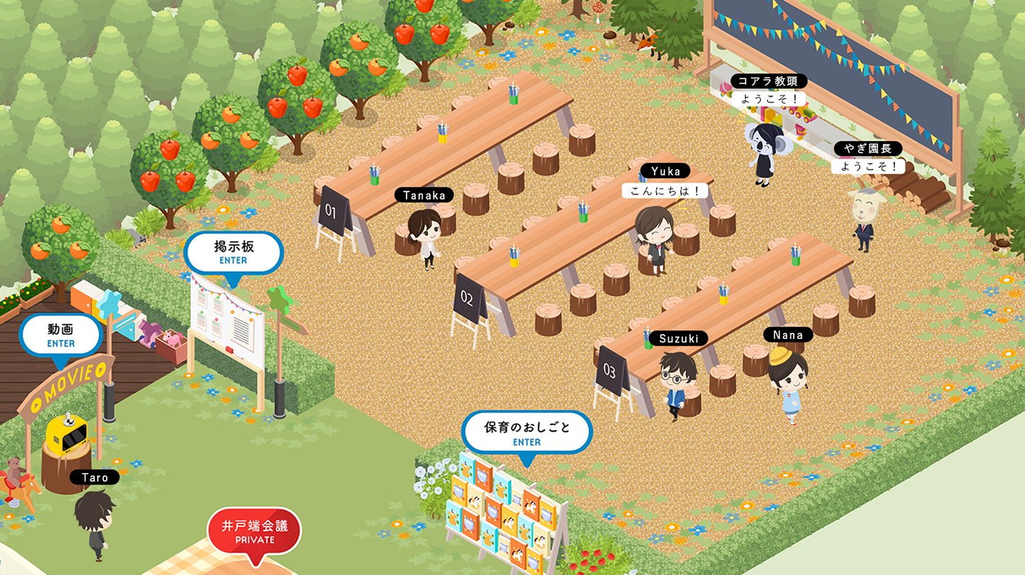 文部科学省採択事業の成果物として構築した、教育機関向け2Dメタバース