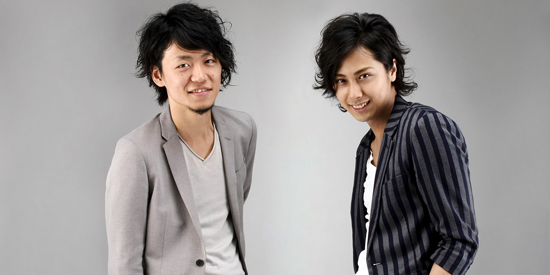 創業当時に撮影した佐藤と古市の写真